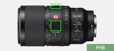 Netleme tutma düğmeleri vurgulanmış şekilde lensin soldan görünümü